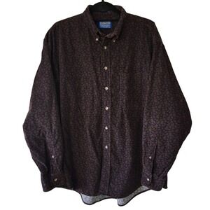 Pendleton Men's XL Corduroy Button Down Paisley Print Academia Office Casual Y2K